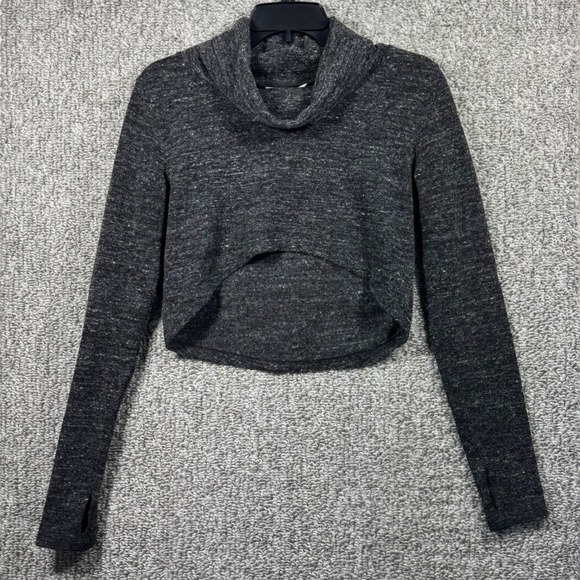 CAbi Glee Sweater Tank Set Cowl Neck Cropped Thumbholes Boho Marled Gray Women S - Picture 11 of 16